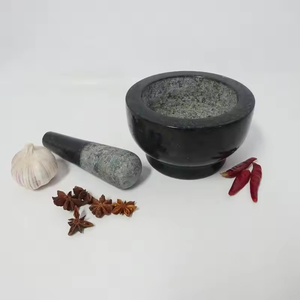 <span class=keywords><strong>Mortier</strong></span> et pilon en pierre de marbre blanc naturel dans des outils d'herbes et d'épices - Product Image 5