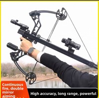 Nouvel Arc à Poulies TuYing 70 cm à 50 Coups avec Flèches et Billes d'Acier Haute Précision, Modèle Sniper pour Adultes