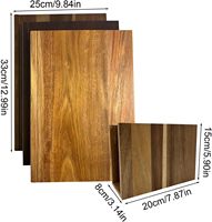 Ensemble de 3 planches à découper en bois en forme de livre avec support, planches à découper de cuisine