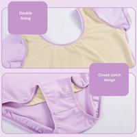 Justaucorps de gymnastique à manches courtes pour enfants, vêtement d'entraînement à la danse pour filles, body de Ballet une pièce, T-shirt à encolure dégagée