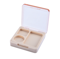 Boîte de correcteur cosmétique ronde 3 couleurs, plaque de maquillage à grille intérieure, blush, fard à paupières, coque vide en plastique ABS, épaisseur 25 mm