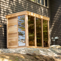Sauna extérieur en bois massif de luxe, nouvelle conception, pour 2-3 personnes, sauna traditionnel en forme de cube pour villa