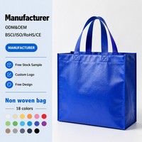 Sac fourre-tout personnalisé OEM imprimé, 80 g/m², non tissé, avec poignées découpées, écologique, recyclable, réutilisable, pour supermarché, promotionnel