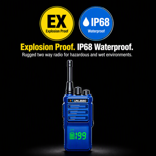 XUNLIBAO E1880 Explosion Proof IP68 Waterproof Walkie Talkie 10W VHF UHF Dual Band Two Way Radio for Marine Oil Gas Hazardous