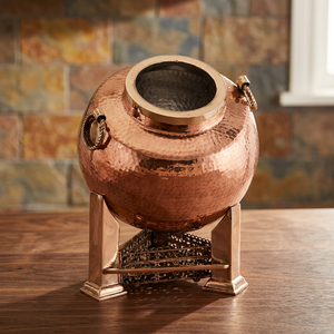 Olla para calentar comida de latón martillado, modelo Chaman India 23101 - Product Image 2