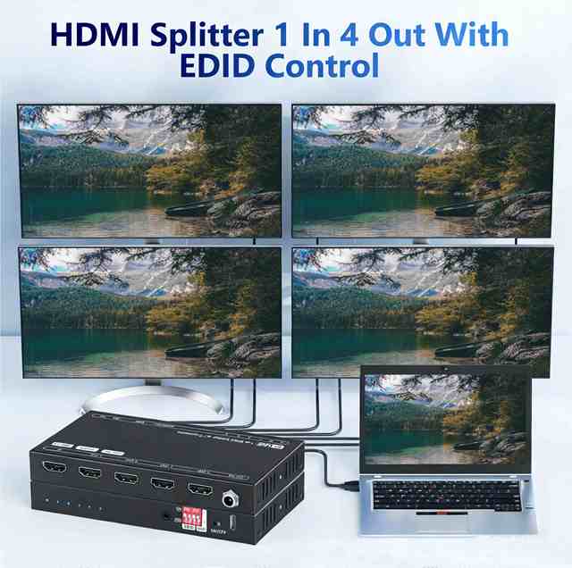 Spliter 1x4 hd 1080p 8k Ultra HD 4Kx2K 4-Port Video Splitter 4K30Hz V1.4 Splitter 1 in 4 Out 4K 3D 1080P