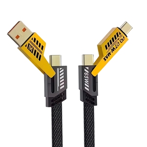 Cable <span class=keywords><strong>USB</strong></span> de zinc 4 en 1 PD 65W Cable de carga rápida <span class=keywords><strong>USB</strong></span> multifunción para cable cargador con caja de embalaje Logotipo personalizado gratis - Product Image 1