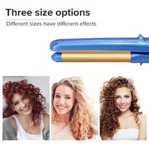 Chuyên Nghiệp Màu Xanh Người Đàn Ông 9Mm Gốm Men Lê Hoa Hình Nón Điện Tóc Curler Lcd Ổn Định <span class=keywords><strong>Curl</strong></span> Sóng Máy Cho Hộ Gia Đình Sử Dụng - Product Image 4