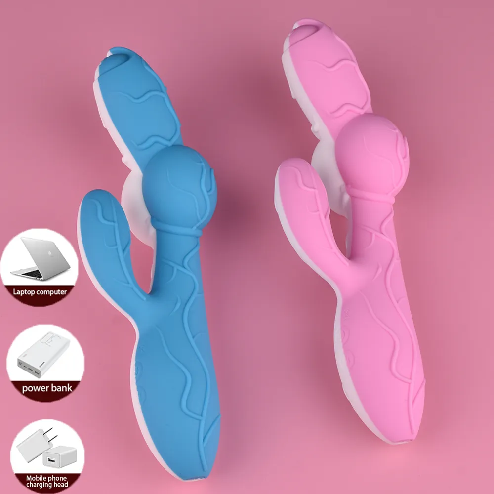 FAAK Novidade Brinquedo sexual vibratório para mulheres Vibrador de cabeça dupla Cabeça de calor Masturbador feminino