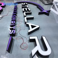 Marco de metal para exteriores, acrílico, led, canal, señal de letras, tienda, canal frontal