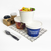 Bol à soupe double couche pour nouilles et soupes chaudes, 8oz 12oz 16oz, en papier PE enduit anti-graisse, idéal pour la vente à emporter