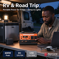 Station d'alimentation portable 300W, générateur solaire 200/360Wh, sortie AC de 600W en crête, batterie de secours pour le camping, les camping-cars, les travaux en extérieur