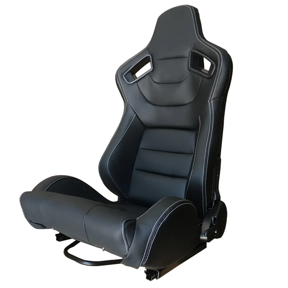 Siyah PVC karbon Fiber poliüretan destek çift kaymak çarpma sensörü kullanımı spor yarış koltuğu