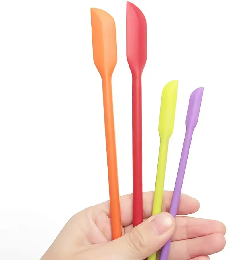 Toptan tereyağı spatula seti silikon güzellik kozmetik Spatula küçük kauçuk Spatula makyaj için ince kavanoz kazıyıcı mutfak için