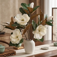 Witte Magnolia Kunstbloem Zijden Bloemstuk Twee Takken Twee Bloemen voor Huis Bruiloft Decoratie