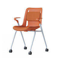 Chaise de conférence pliable empilable Liyu de style contemporain avec roulettes pour formations et réunions