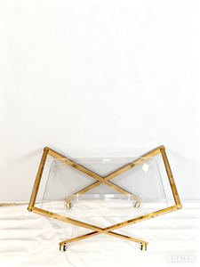 आधुनिक मोबाइल 2-टियर ऐक्रेलिक स्टोरेज कार्ट के साथ आधुनिक मोबाइल 2-टियर ऐक्रेलिक स्टोरेज गाड़ी - Product Image 3