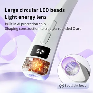 โคมไฟมือถือ Super Hand Lamp 8W สำหรับอบเจลเล็บแห้งเร็ว พร้อมหลอด UV LED และเลนส์ประหยัดพลังงาน ชาร์จซ้ำได้ เหมาะสำหรับทำเล็บมืออาชีพในร้านเสริมสวย - Product Image 3