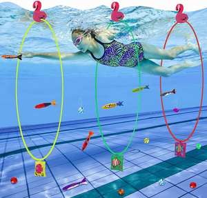 Piscine Sports nautiques nager à travers les anneaux jouet cerceau réglable été Sport sous-marin nager à travers les anneaux plongée cercle d'entraînement - Product Image 1