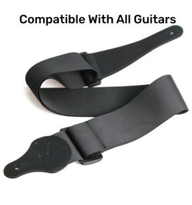 Courroie de guitare en nylon noir OEM, accessoires portables et confortables pour guitare acoustique basse à épaulement, ceinture de guitare économique - Product Image 3