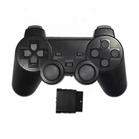 Manette de jeu sans fil 2,4 G avec moteur de vibration et joystick transparent pour PS2