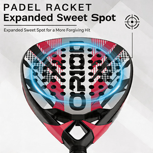 ไม้พายปาเดลคาร์บอนไฟเบอร์รูปทรงเพชร 3K 6K 12K 18K UD OEM ไม้พายปาเดลแบบกำหนดเอง ไม้ตีปาเดลพลังสูง ขายส่ง OEM แบบกำหนดเอง - Product Image 5