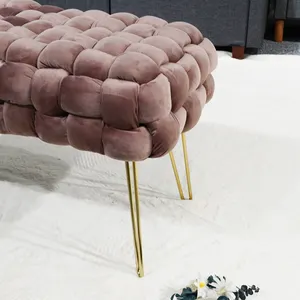 Bancada de veludo para móveis, bancada, novo design, grande, moderno, bancada de veludo, rosa, ottoman para quarto