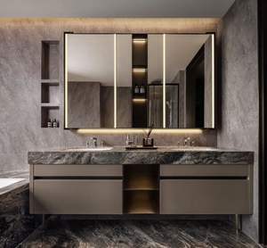 Gabinete de baño de cuero de madera Natural de protección del medio ambiente Prima se puede personalizar tamaño <span class=keywords><strong>todo</strong></span> para la venta - Product Image 2