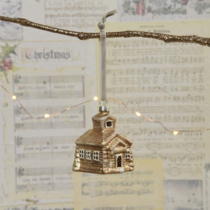 <b>Christmas</b> Golden Village House Glass Ball Home Decor Handmade <b>Christmas</b> <b>Tree</b> Party Hanging Glass Ornaments Ball - Product Image 2