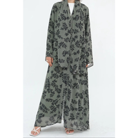 Ensemble Abaya en Chiffon Floral avec Hijab Assorti |   Robe Abaya légère d'été |   Modeste et élégant