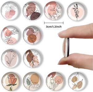 Aimants de réfrigérateur en verre, autocollants décoratifs pour réfrigérateur, motifs floraux, aimants décoratifs pour la cuisine - Product Image 3