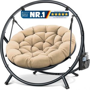 Silla Colgante <span class=keywords><strong>Bali</strong></span> con Estructura, Columpio Colgante con Capacidad para hasta 150 kg, Interior y Exterior, con Cojín y Bolsillo Lateral - Product Image 1