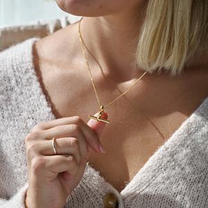 18 Karat vergoldete Edelstahl-T-Bar-Anhängerkette mit Belcher-Gliederkette - Product Image 2