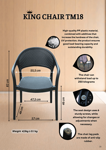 Silla de Plástico Moldeado Estilo Rey con Reposabrazos, Asiento Apilable Resistente para Restaurante, Cafetería, Área de Comida y Uso Comercial - Product Image 2