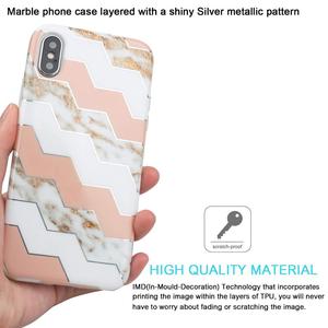Per il <span class=keywords><strong>iphone</strong></span> Xs/<span class=keywords><strong>Xr</strong></span>/Xs Max IMD Lucido Argento Geometriche di Marmo <span class=keywords><strong>Bianco</strong></span> Slim Antiurto Del Respingente di TPU custodia morbida - Product Image 6