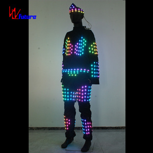 Costume lumineux LED RVB : Spectacles de danse sur scène, tissu rechargeable synchronisé avec la <span class=keywords><strong>musique</strong></span> <span class=keywords><strong>pour</strong></span> les artistes professionnels - Product Image 3