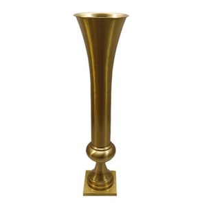 Vaso Decorativo da Terra in Ferro Dorato Stile Europeo a Forma di Tromba per Matrimoni, Soggiorno/<span class=keywords><strong>Sala</strong></span> da <span class=keywords><strong>Pranzo</strong></span> - Product Image 1