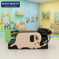 Fauteuil de lavage pour enfants Wally Beauty avec design spa, en cuir PVC, station de lavage commerciale moderne pour enfants