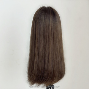 Peluca Judía con Frente de Encaje de 20 Pulgadas 2 #   Peluca de <span class=keywords><strong>Cabello</strong></span> Humano con Frente de Encaje, Color Castaño, <span class=keywords><strong>Cabello</strong></span> Remy Chino <span class=keywords><strong>para</strong></span> Mujer - Product Image 3