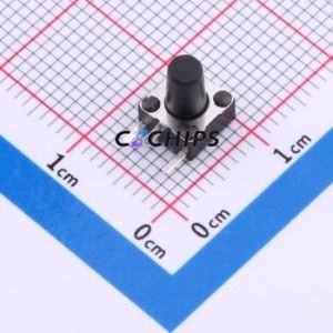 TS-1095C-A10B3-D2 Tactile Switch Bent Lead Through Hole-3P,6x6mm Single Pole Single Throw Round Button 2.5N Right Angle Insert - Product Image 1