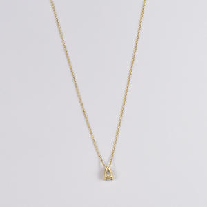 Collar con Colgante Ovalado Chapado en Oro de 18k, Collar Antiguo con una Piedra de Cristal CZ, Gargantilla de Latón y Cobre - Product Image 5