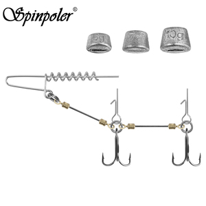 Hameçon de pêche lesté Spinpoler, montage Stinger pour brochet, triple hameçon robuste en acier à vis, 5g 7g 10g 15g 20g, lest multi-profondeur pour eau salée - Product Image 1
