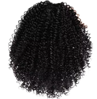 Queue de cheval synthétique courte bouclée style afro avec cordon de serrage, extensions capillaires à clipser pour femmes noires, sans nœuds, pour usage quotidien