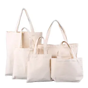 blank cotton canvas tote handbag shoulder bag supplier Custom print bulk mini large luxury thick canvas tote shopping bags