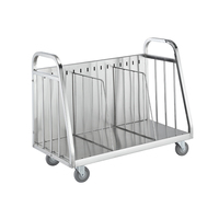 Chariot de service alimentaire pour cuisine, restaurant commercial, hôtel, chariot de collecte de vaisselle sale avec séparateur réglable