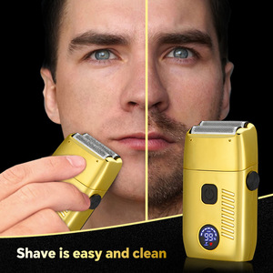 Rasoirs électriques pour hommes Rasoir étanche rechargeable avec 3 vitesses réglables Affichage LED Rasoir visage/barbe/tête - Product Image 4