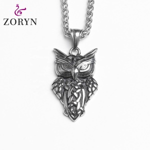 Colliers pendentifs tête de loup en acier inoxydable, style viking, gothique, punk, vintage, bijoux de mode en acier titane pour hommes - Product Image 4