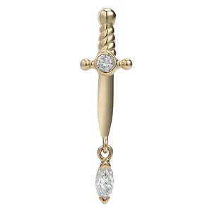 Giometal jóias de piercing de luxo, ouro genuíno, cor sólida, 25g, sem fios, piercing de corpo
