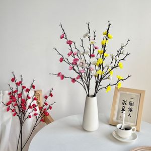 Simulated Plum Blossom <b>Artificial</b> <b>Flower</b> 55Cm White Silk Vase <b>Flowers</b> For Home Decoration Winter Wedding Props - Product Image 2
