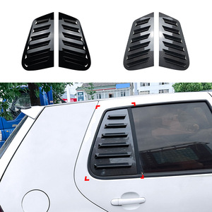 Volkswagen Golf 4 Louvered Window Bug Deflectors Piano Black Carbon Fiber Texture Adhesive Fitment 1997-2006 - Product Image 1
